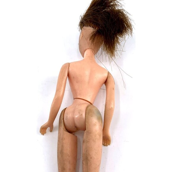 Dawn Doll Topper Red Brunette Hair Rooted Eyelashes Twist and Turn Vintage Flaw - Picture 7 of 8